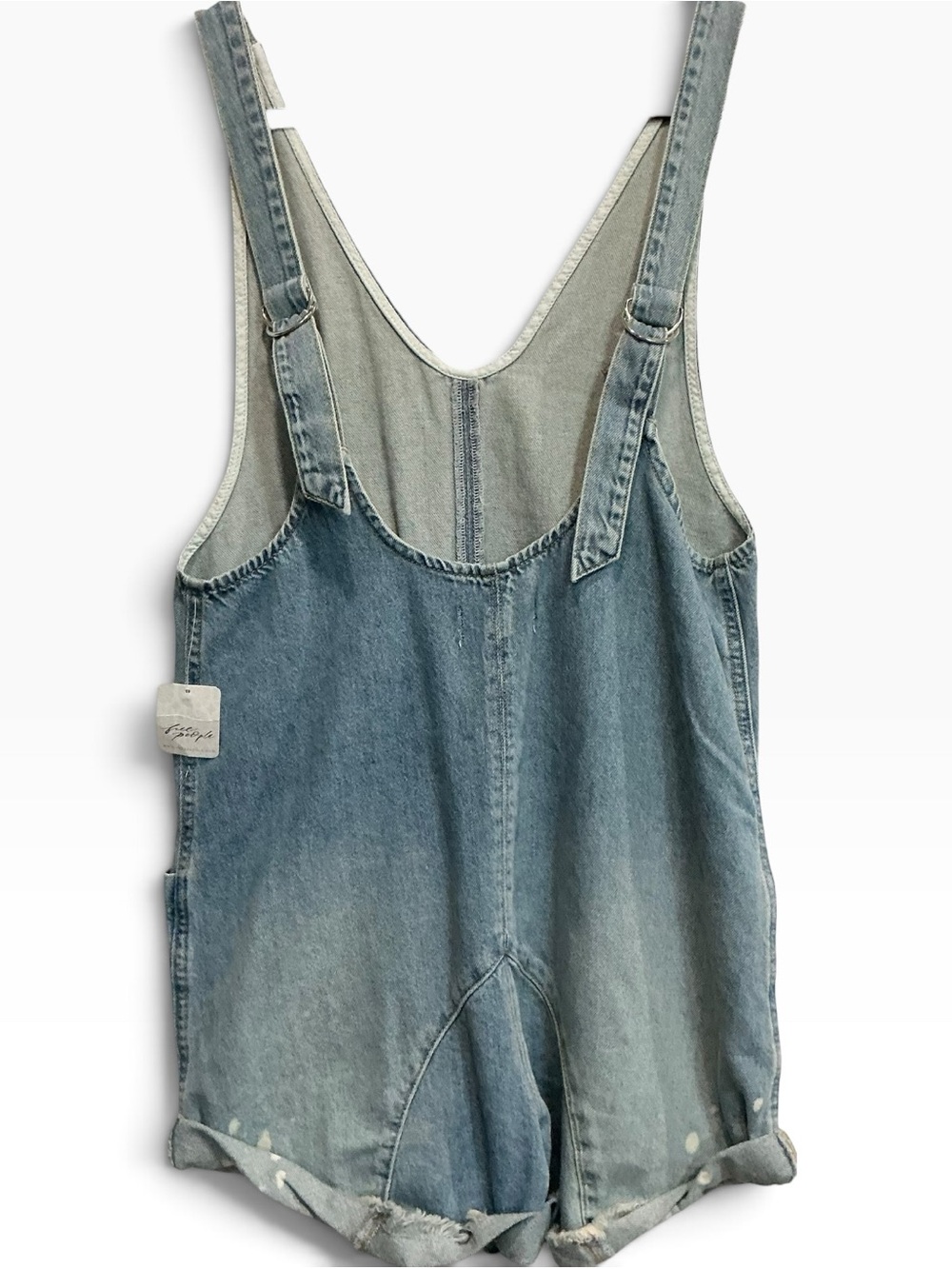 NWT Free People High Roller Denim Shortalls Size XS Bright Eyes Blue Overalls - Picture 5 of 7